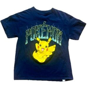Pokemon Pikachu Navy Blue Short Sleeve Tshirt